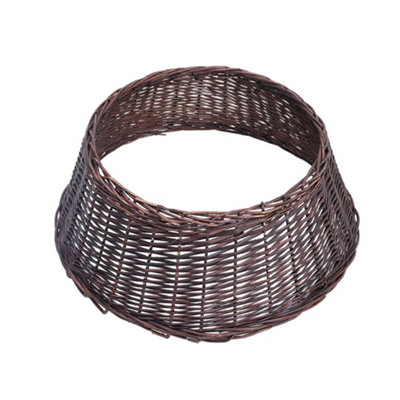 Wicker Christmas Tree Collar Skirt Rattan Xmas Tree Basket Ring Base 60cm - 4