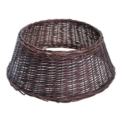 Wicker Christmas Tree Collar Skirt Rattan Xmas Tree Basket Ring Base 60cm - 5