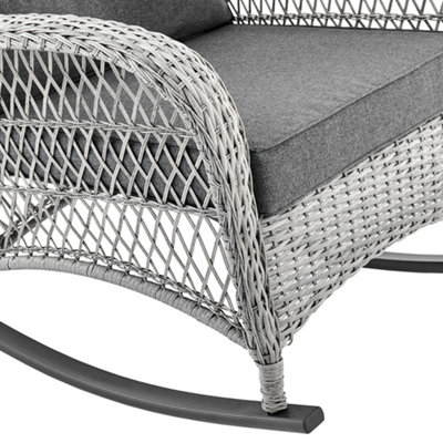 White wicker best sale rocking chair outdoor