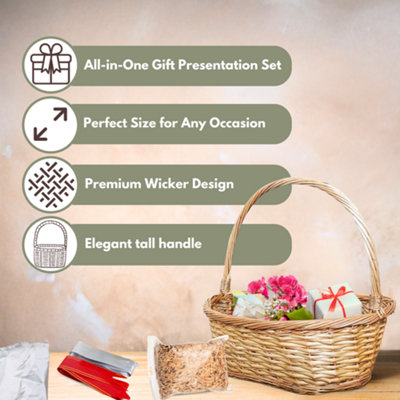 Wicker Hamper Basket with Handle - 4