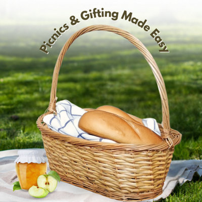 Wicker Hamper Basket with Handle - 5