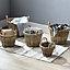 Wicker Log Storage Baskets Indoor Natural Rattan Set of 5 Stackable