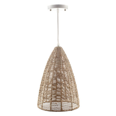 Wicker Rattan Basket Pendant Light - Small