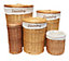 Wicker Willow Round Toilet Roll Holder With Lid And Stick Honey 37 x 21.5 cm