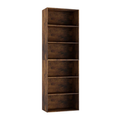 Wide 6 Tier Book Shelf Deep Bookcase Storage Cabinet Display Dining ...
