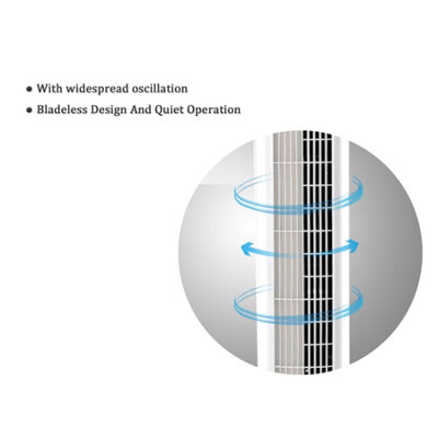 Wide Angle Oscillating 40-Inch Tower Fan, LED Display with Timer and Round Base