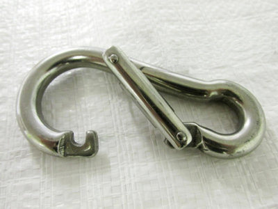Wide Opening Snap Carabina Clip 11MM - Without Eyelet (Stainless Steel Spring Carabiner Rope Carbine Hook)