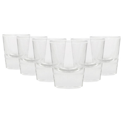 Wide Shot Glasses - 25ml - Clear - Pack of 6