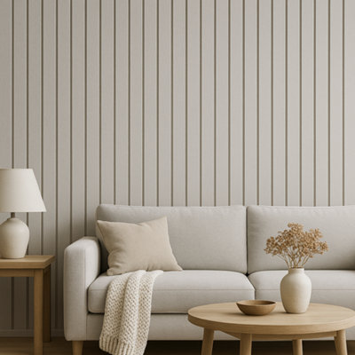 Wide Slat Paintable Wood Wall Panel Sample