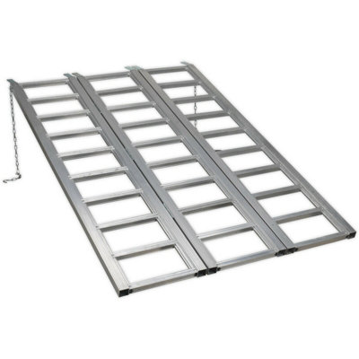 Wide Tri-Folding Aluminium Loading Ramp - 680kg Capacity - Compact & Lightweight