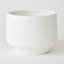 Wide White Terracotta Vase - Modern Vase for Fresh or Artificial Flower Stem Bouquet Arrangements - Measures H15 x 20.5cm Diameter