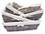 Wider SHALLOW Wicker Storage Basket Hamper Basket Grey ,Extra Large 50.5 x 36 x 15.5 cm