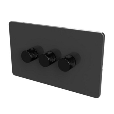 WIFI 2-WAY LED DIMMER SWITCH - Slim Grey/Black 3-Gang