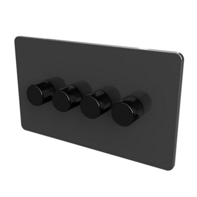 WIFI 2-WAY LED DIMMER SWITCH - Slim Grey/Black 4-Gang