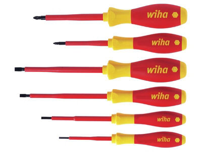 Wiha 25477 SoftFinish electric SL/PZ Screwdriver Set 6 Piece WHA25477