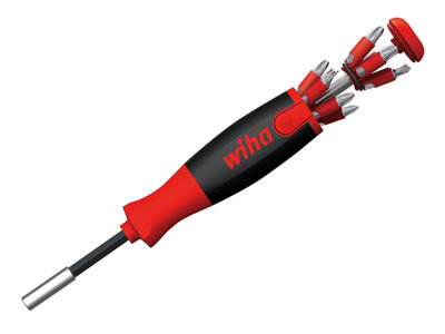 Wiha 38605 LiftUp 25 Magnetic Screwdriver with Bit Magazine (SL, PH, PZ ...