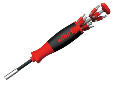 Wiha 38606 LiftUp 25 Magnetic Screwdriver with Bit Magazine (SL, PH, PZ, TX, Hex) WHA38606