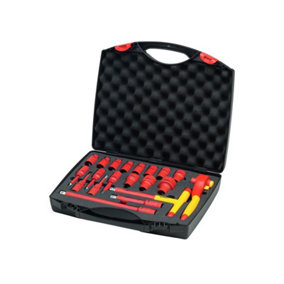 Wiha 43024 Insulated 1/2in Ratchet Wrench Set, 21 Piece (inc. Case) WHA43024