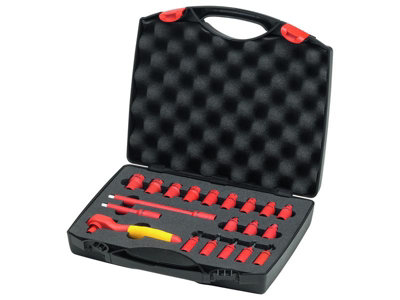 Wiha 43025 Insulated 1/4in Ratchet Wrench Set, 21 Piece (inc. Case) WHA43025