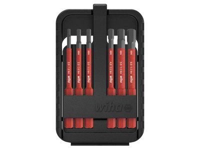 Wiha 43156 slimBit electric Hex Bit Set, 7 Piece WHA43156