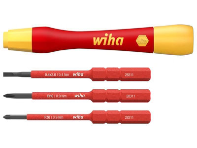 Wiha 43167 PicoFinish slimVario electric Fine Screwdriver Set, 4 Piece WHA43167