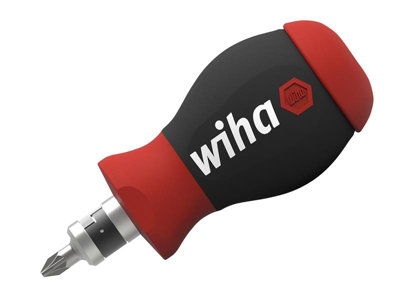 Wiha 43613 Magnetic SoftFinish Stubby Screwdriver with Bit Magazine WHA43613