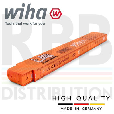 Wiha Electrician's Folding Ruler 2m Longlife 10 Segment Metric 1000v VDE 42068