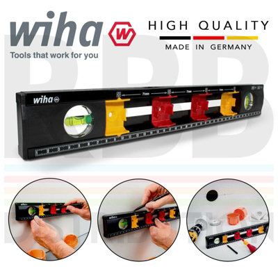 Wiha Electrician's Spirit Level Precision 40cm Long With Sliding Guides 42074