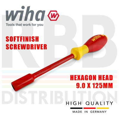 Wiha Hex Driver Screwdriver 1000v VDE Electrician 9mm SoftFinish Grip 00860