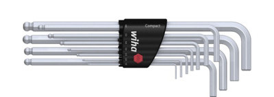 Wiha L-key Allen Hex Chrome Plated Set With Compact Holder Ball End ...