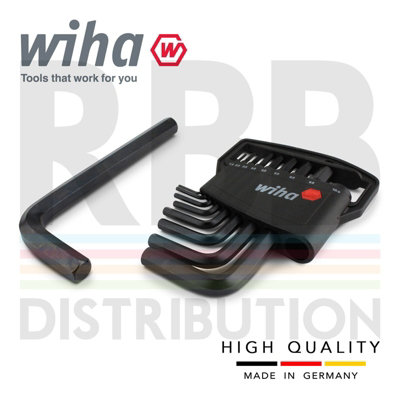 Wiha L Key Allen Key Hex Compact Black 9pc Set 1.5mm To 10mm With ...