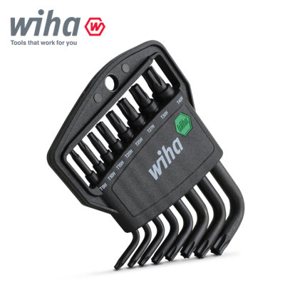 Wiha TORX® Stiftschlüssel-Set 8-teilig – Brüniert, Mit Bohrung, Für Tamper-Resistant-Schrauben