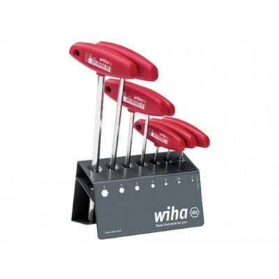 Wiha L-key With T-handle Set, 8 Piece Multi Colour (One Size)