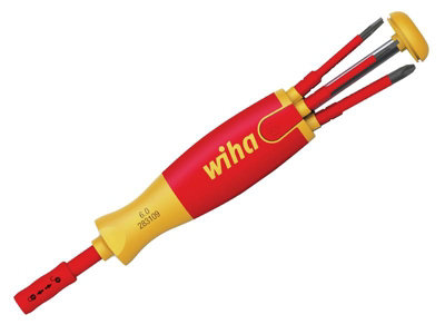 Wiha LiftUp Electric Screwdriver Set with Bit Magazine - 6 Piece Precision Tool Kit