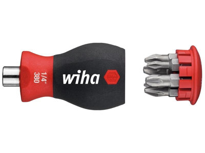 Wiha Magnetic Stubby Screwdriver with Bit Holder for Easy Access in Tight Spaces
