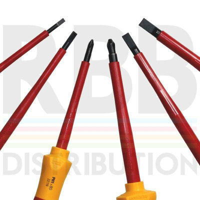 Wiha Phillips Slotted Screwdriver Set 6pcs VDE Electrician SoftFinish Grip 00833