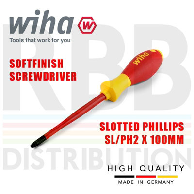 Wiha PlusMinus Phillips Screwdriver Slotted PH2 Grip 1000v VDE SlimFix fit 35503