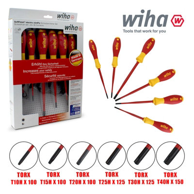 Wiha Screwdriver Torx Security Tamper Resistant 6pcs Electrician SlimFix 41245