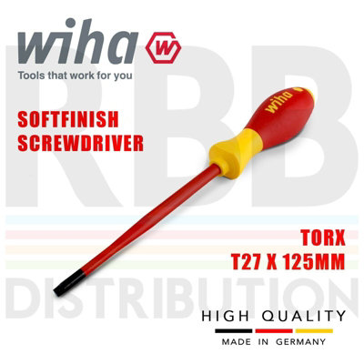 Wiha Screwdriver Torx SlimFix T27 Head 1000v VDE Electrician SoftFinish 36540