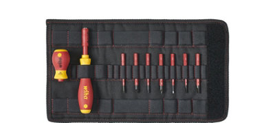 Wiha SlimBit Screwdriver Phillips Pozidrive Slotted 9pcs VDE Electrician 41232