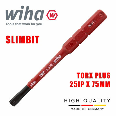 Wiha Slimbit Screwdriver SlimVario PZ SL PH Torx HEX 75mm 1000v VDE Electrician TorxPlus 25IP 43151