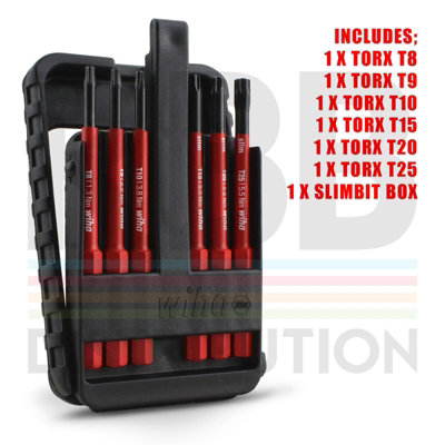 Wiha SlimBits Torx Screwdriver Bits Set Box T8 To T25 6pcs VDE Electrician 43153 - 4