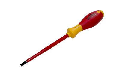 WIHA Slotted Electricians Screwdrivers Insulated VDE Slim Fit SoftFinish 1000v 5.5mm x 125mm 00826