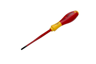 WIHA Slotted Electricians Screwdrivers Insulated VDE Slim Fit SoftFinish 1000v Slim 4.0mm x 100mm 35390