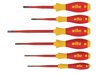 Wiha Slotted Phillips Screwdriver Set 6pcs SlimFix 1000v VDE Electrician 35389