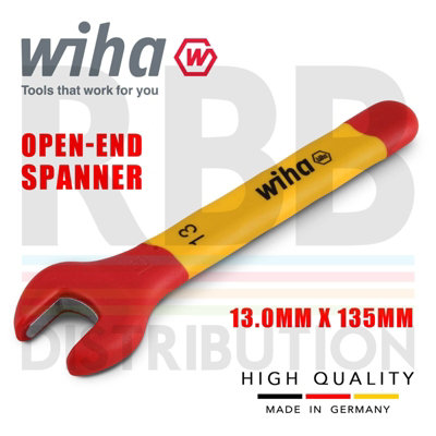 Wiha Spanner Wrench 13mm VDE Electricians Single Insulated Open End 43033