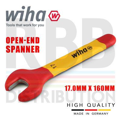 Wiha Spanner Wrench 17mm VDE Electricians Single Insulated Open End 43037