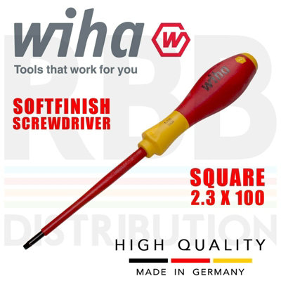 Wiha Square Robertson 1 Screwdriver Scrulox VDE Electrician SoftFinish ...