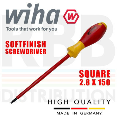 Wiha Square Robertson 2 Screwdriver Scrulox VDE Electrician SoftFinish 32397