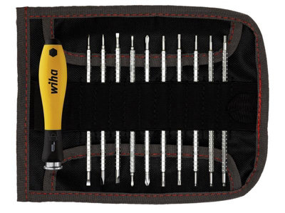 Wiha SYSTEM 4 SoftFinish ESD 12-Piece Interchangeable Screwdriver Set for Electronics
